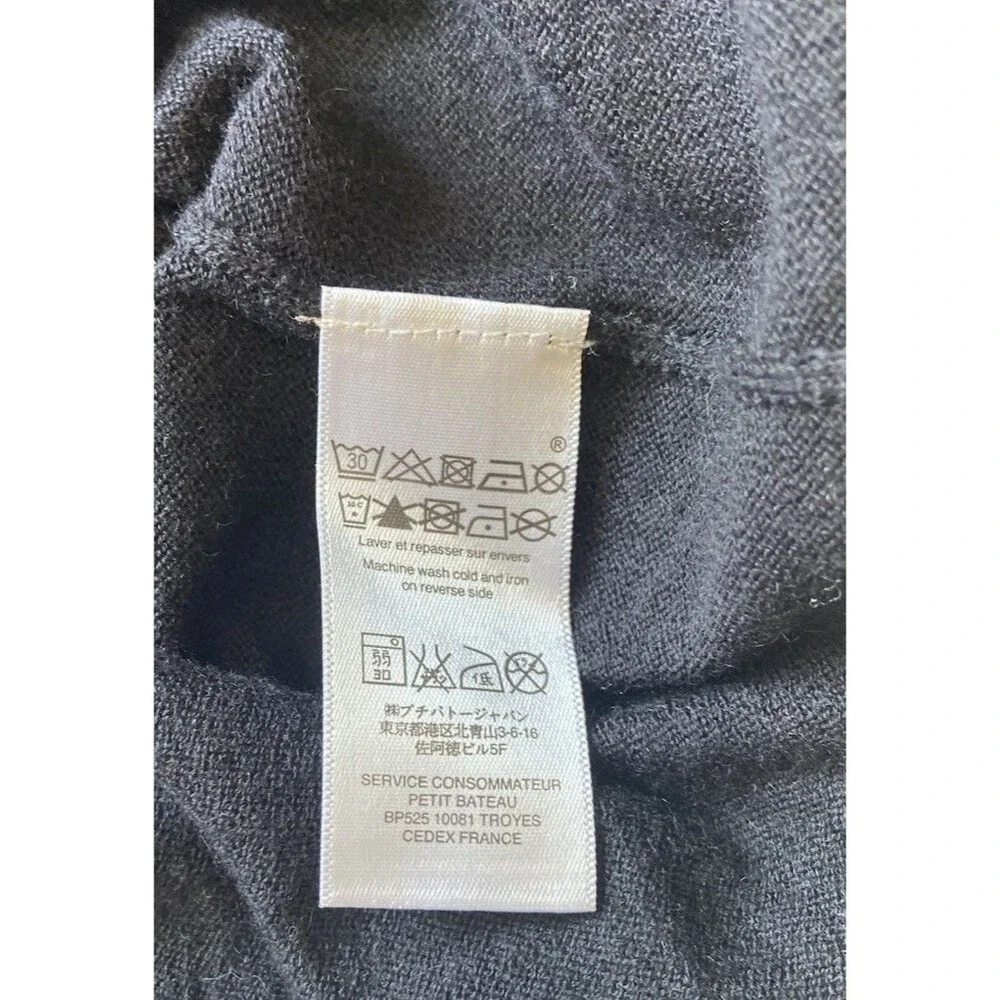 Petit Bateau Cashmere Blend Dress Size 14 Girls XS Womens Gray French Minimalist